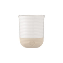 Mason Cash Rustic Charm Utensil Holder Stoneware with Debossed Heart Motif Durable Large Capacity for Kitchen Tools & Gadgets Stylish Countertop