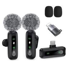 Wireless Lavalier Microphone for Android Laptop Live Broadcast Gaming Interview Vlog Recording Mic