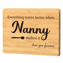 Gifts for Nanny Christmas, Nanny Birthday Gifts - Personalised Bamboo Cutting Board - Best Nanny Gifts from Grandchildren - Gifts for Nanny Birthday