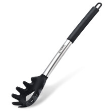 TENTA KITCHEN Good Grip Pasta Fork Spaghetti Server Silicone+Strong and Durable Nylon Core with Stainless Steel + Silicone Handle for Non-Stick
