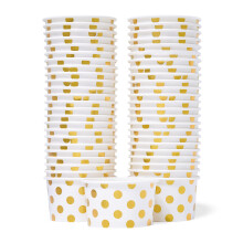 MATICAN Paper Ice Cream Cups - 50-Count 5.5-Oz Disposable Dessert Bowls for Hot or Cold Food
