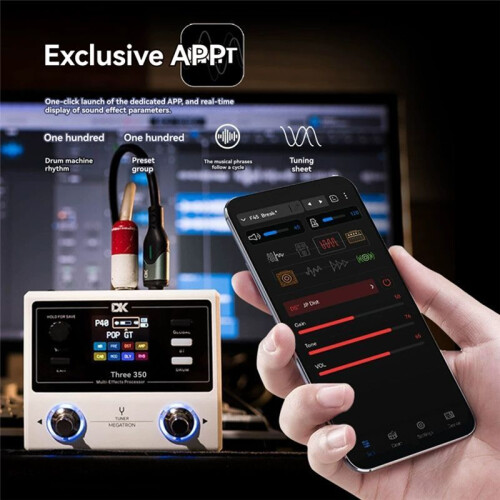 DK IE-350 Guitar Digital Multi-Effects Pedal Rechargeable Drum Machine with  IR Internal Recording Loop 2