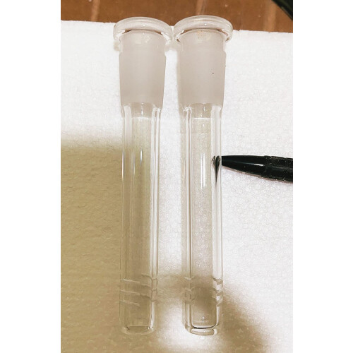 RORA 12cm Length 2pcs Glass Downstem Diffuser Adapter Diffused Down Stem for Glass Bong Glass Water Pipes 2