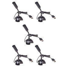 5X USB Mikrofon Web Flexibel Geraeuschabstimmung Mikrofon fuer PC Computer Laptop Staender (Schwarz)