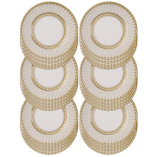 Talking Tables Premium Quality Large Gold Disposable Paper Plates-Strong and Sturdy Elegant Design Recyclable Tableware for Christmas, Birthday Party,