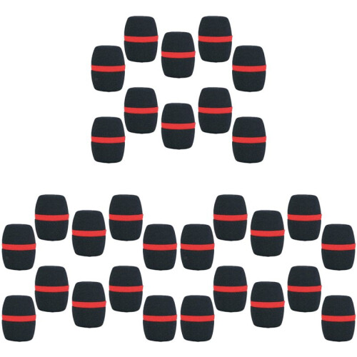 30 Pcs Handheld Stage Microphone Windscreen Foam Mic Cover Karaoke Black