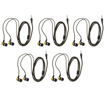 5X 1.1M Reflective Fiber Cloth Noise Isolating Stereo In-Ear Earphone Headphones with 3.5 mm Jack Standard Golden