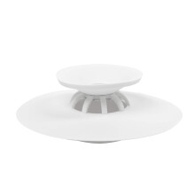 Umbra Flex Drain Plug and Hair Catcher, Dual Purpose Stopper, Prevents Clogged Shower Drains, White