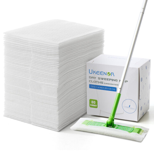 UKEENOR Dry Mop Refills 240 Count Sweeper Disposable Dusting Cloths Dry Sweeping Refills Electrostatic Cloths