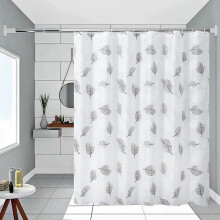 Lkw Ogechi Shower Curtain Black Leaves 200/220/240 CM Drop, PEVA Bathtub Curtains for Wet Room 180x220 cm, Antimould and Waterproof Bathroom Curtains,