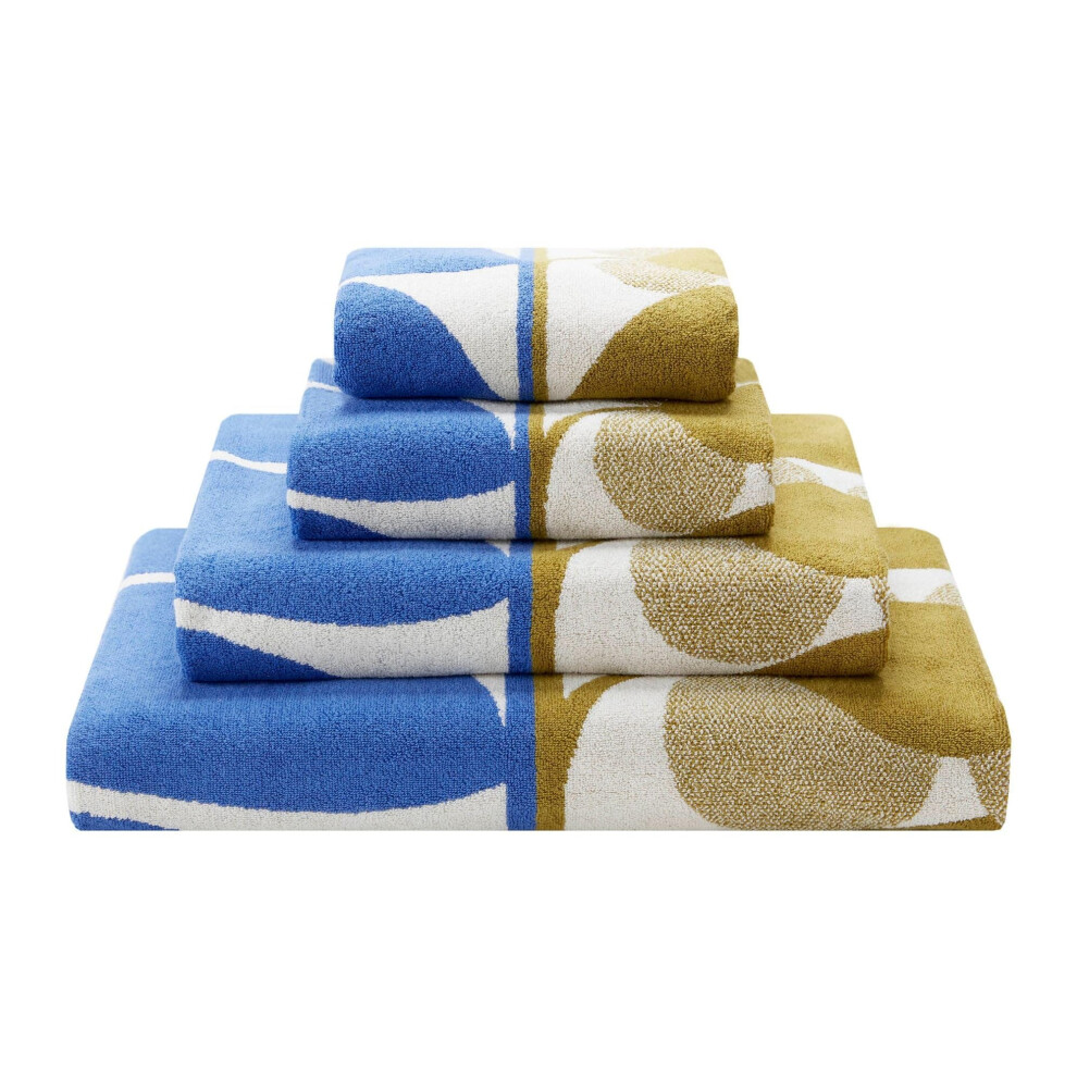 Orla Kiely Bathroom Towels In Stem Bloom Duo, Fawnsize: Bath Sheet, 100X150cm Blue