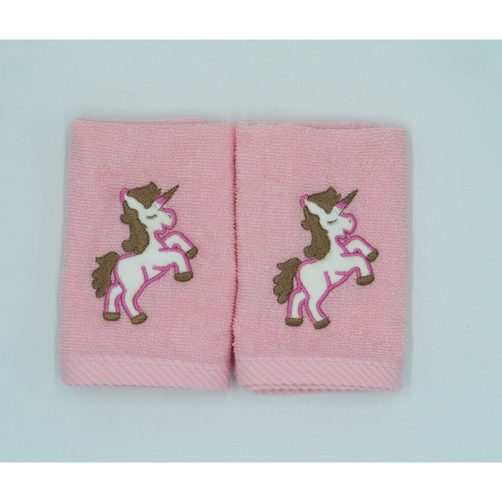 Lex's Linens Pack Of 2 Unicorn Face Cloth