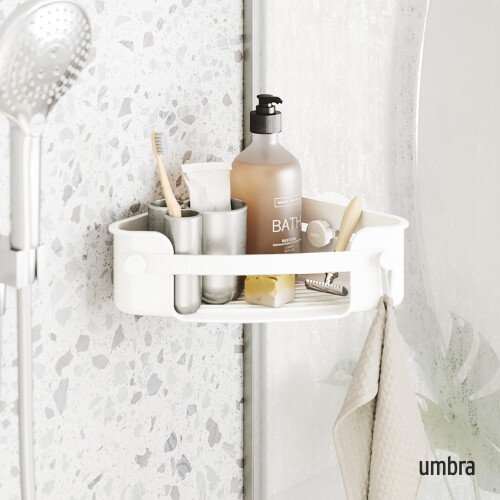 Umbra Umbra FLEX ADHESIVE CORNER BIN WHITE 1