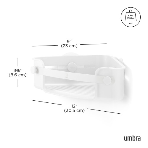 Umbra Umbra FLEX ADHESIVE CORNER BIN WHITE 2