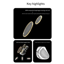 HiFi in Ear Earphones High-Resolution Audio Experience Headphones Noise Cancelling Headsets, High-Fidelity Headphones