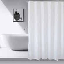 KnnRiim Shower Curtain, 200 x 200cm, Water and Mould Resistant Polyester Fabric Bathtub Bathroom Curtain, Machine Washable, Weighted Hem with Hooks