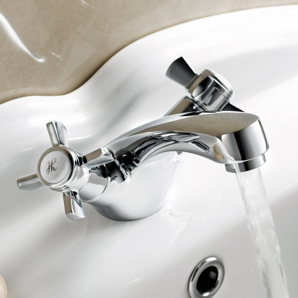 Ibathuk | Traditional Chrome Basin Mixer Tap Monobloc Bathroom Sink Faucet Tb47 5051223160632