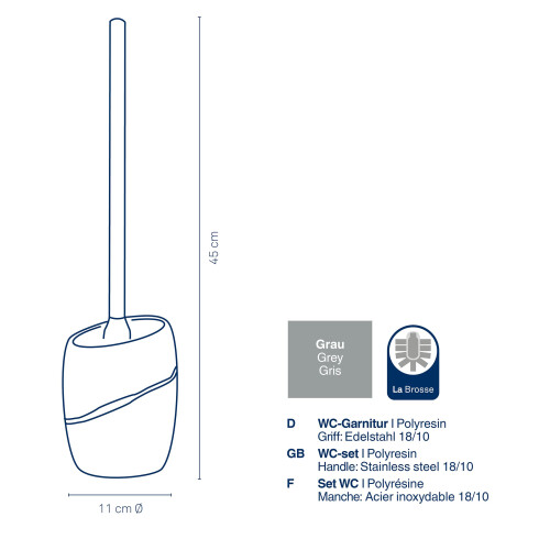 Kela "Talus Poly WC-Set, Plastic, Grey 2