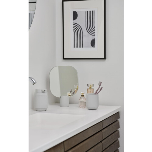 ZONE DENMARK Time Toothbrush Cup for Bathroom Light Grey Diameter 8 cm Height 10 cm 1