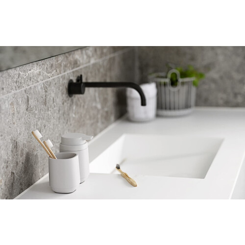 ZONE DENMARK Time Toothbrush Cup for Bathroom Light Grey Diameter 8 cm Height 10 cm 2