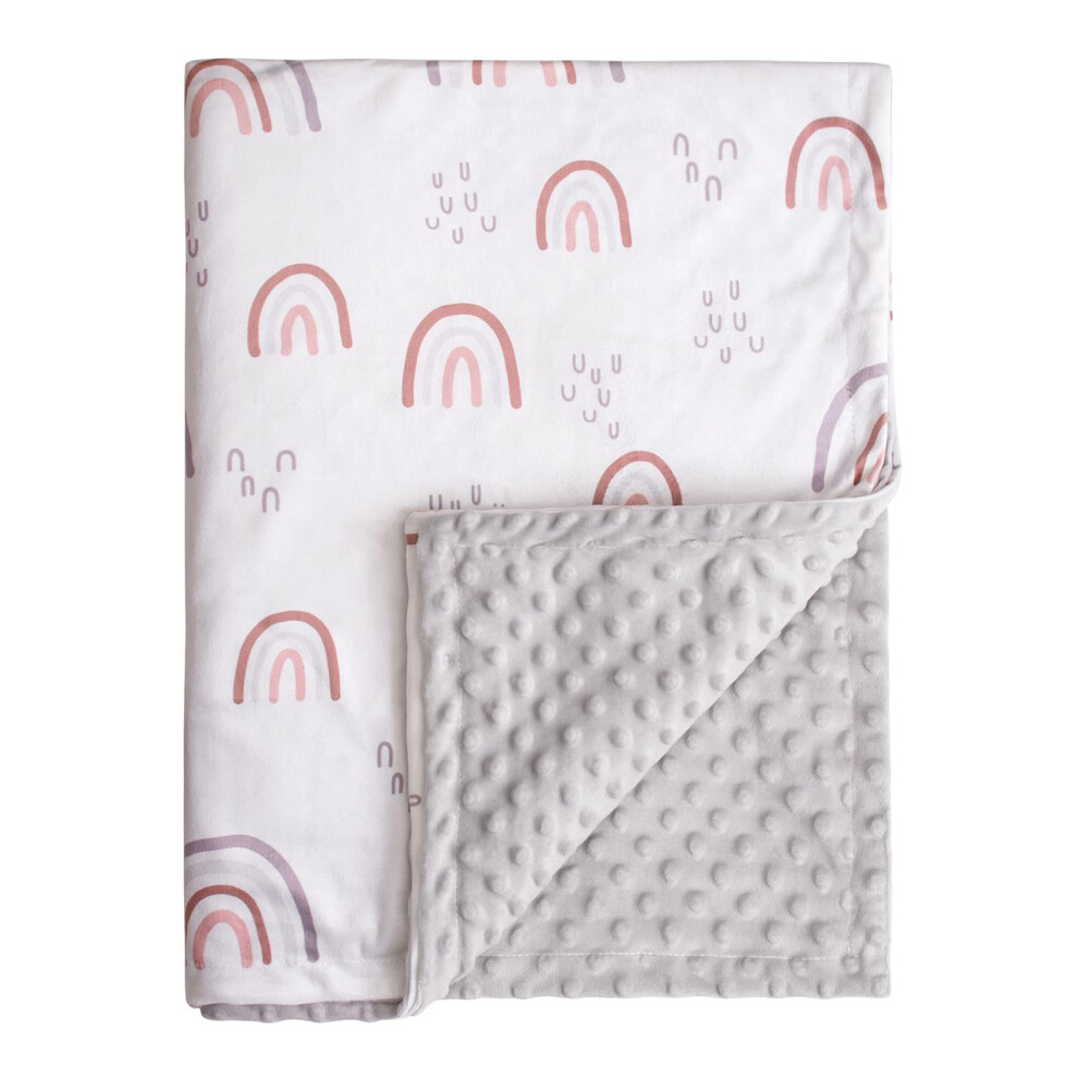 Minky Baby Blanket Ultra Soft 30x40 Inch for Crib and Stroller, Double Layer Comfort for Newborn Girls