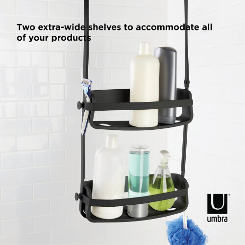 Umbra Umbra Flex Shower Caddy with Patented Gel-Lock Technology Suction Cup, Black 1