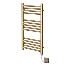 Greened House Electric Brushed Brass Straight Heated Towel Rail 500mm Wide x 800mm High Flat Towel Radiator