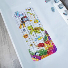 Bathtub Mat for Kids, 100CM x 40CM Extra Long Bath Tub Mat Anti Slip Shower Mat with Suction Cups and Drain Holes for Bathroom Wet Floor | Machine
