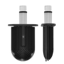 MooStar 1-Pack Replacement Brush Head Only - Flexible Flat Head, Soap Dispenser, Compatible with Stainless Steel & Wall-Mounted Silicone Toilet Brush