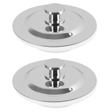 2PCS Universal Bath Plug UK, Bathroom Sink Plugs Replacement, Stainless Steel Basin Plug for 42 to 44mm Sink Holes, Unslotted Basin Waste Stopper,