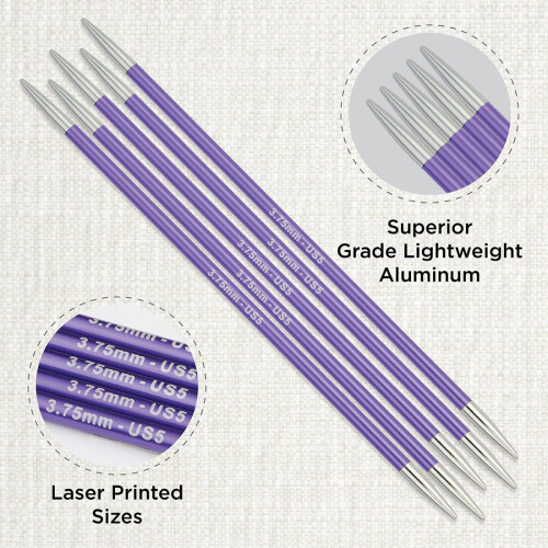 KnitPro Zing Double Pointed Needles 6" (15cm) | 3.75mm 1