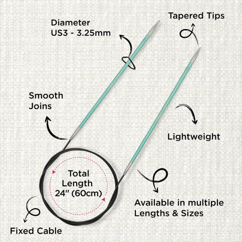 KnitPro Zing Fixed Circular Needles 32" (80cm) | Size 3.25mm 2