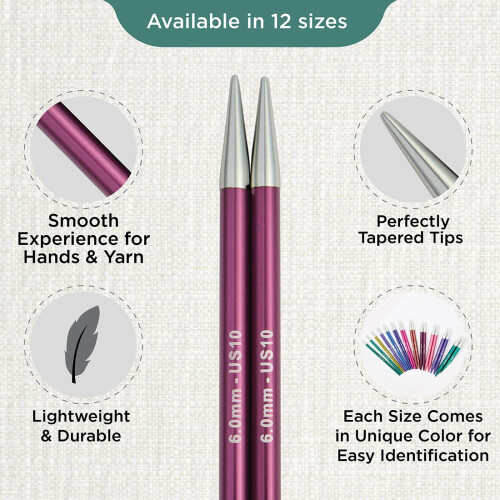 KnitPro Zing Interchangeable Circular Needles 5" (13cm) | 6.00mm 2