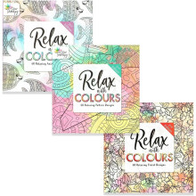 Styloo Adult Colouring Books, Set of 3 Books, 180 Designs ? Animal, Floral, and Pattern Illustrations ? Mindfulness and Relaxing Drawing Pad - Series