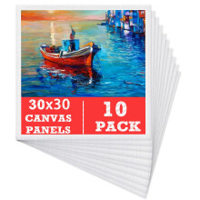 10 Packs Canvas for Painting - 30 x 30 cm(12" x 12"), Blank Canvas Panels Board for Acrylic Painting, Oil Paint & Wet Water Art Media, Canvases for