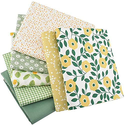 Cotton Craft Fabric Bundles Patchwork,Fabric Fat Quarters Bundle 7PCS 50 x 40cm Sewing Patchwork Different Pattern Cloths DIY Scrapbooking Artcraft