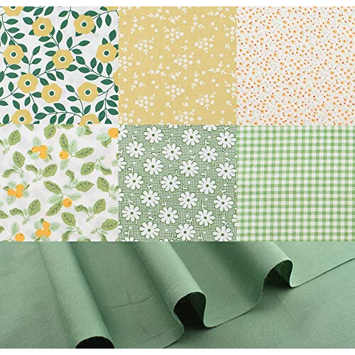 Cotton Craft Fabric Bundles Patchwork,Fabric Fat Quarters Bundle 7PCS 50 x 40cm Sewing Patchwork Different Pattern Cloths DIY Scrapbooking Artcraft 2