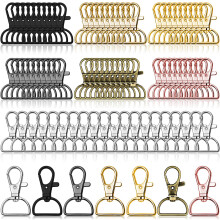 Swivel Clasp Hooks, Anezus 80Pcs Key Chain Clip Hooks, D Ring Clip Lanyard Hardware for Keychain Making, Lanyard Making, Purse Hardware, DIY Craft
