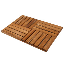 Utoplike Teak Wood Bath Mat, Wooden Shower Mat for Bathroom, Non Slip Wood Floor Sturdy Mat for Inside Shower Luxury Spa Home or Outdoor