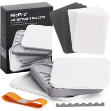 Nicpro Stay Wet Palette for Acrylic Miniature Painting Kit, Paint Tray Palettes with 100PCS Pallet Paper, 4PCS Sponge, Brush Holder Paint Mixing