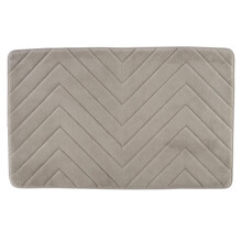 Beldray LA032647LGRYUFFEU7 Anti-Bac Chevron Memory Foam Bath Mat ? Extra-Soft Bath Rug, Machine Washable, Anti-Slip Backing for Added Safety, Treated