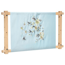 PATIKIL Needlepoint Embroidery Tapestry Scroll Frame, 21"x12" Beech Wood Cross Stitch Frame Needlepoint Holder Quilting Hoop Stand Stitching Frame for