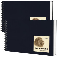 DagouColor Sketch Book, 2 Pack, 50 Sheets (100 Pages) Each, A4 Acid-Free Art Drawing Paper, 140GSM Spiral Sketch Pad for Beginning Artists Adults Kids