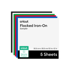 Cricut Flocked Iron-On Vinyl, Classics Pack, 30.5 cm x 30.5 cm (12 in x 12 in), 5 pcs