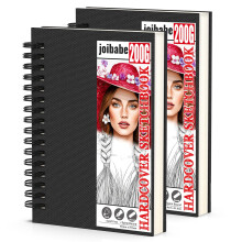joibabe 2 Pack A5 Sketch Books 200GSM Hardcover Spiral Bound Drawing Pad,80 Sheets/160 Pages Sketch Pad - Drawing Thick Paper, Professional