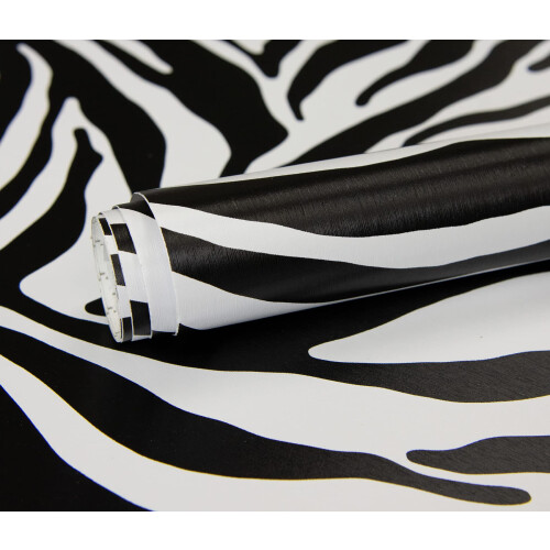 Fablon FAB10132 45 cm x 2 m Roll Zebra, Black 2