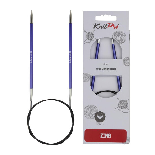 KnitPro Zing Fixed Circular Needles 16" (40cm) | Size 4.50mm