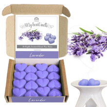 Lavender Wax Melts: 16 pcs x 6g Long Lasting Heart Shaped Lavender Candle Melts