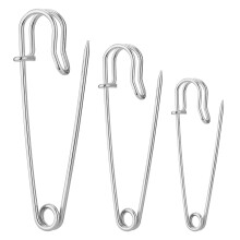 Large Safety Pins Pack of 40, Safety Pins Heavy Duty Assorted Sizes (50mm, 63mm, 75mm), Blanket Pins Stainless Steel Wire Safety Pin Extra Sturdy Bulk