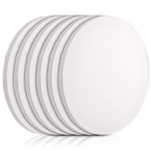 Frcctre 6 Pack 12 Inch/30CM Round Canvas Panels, Pre Stretched Blank Painting Canvas Boards, Circle White Art Canvas Panels for Oil, Acrylic, Gouache,